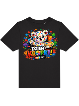 Koszulka Koszulka Dziecięca Dzień Kropki Czarna - Śmieszne T-Shirty z Nadrukami ?
