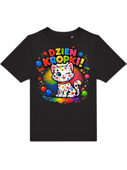 Koszulka Koszulka Dziecięca Dzień Kropki Czarna - Śmieszne T-Shirty z Nadrukami ?