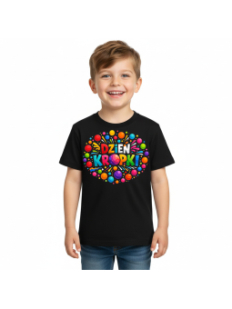 Koszulka Koszulka Dziecięca Dzień Kropki Czarna - Śmieszne T-Shirty z Nadrukami ?