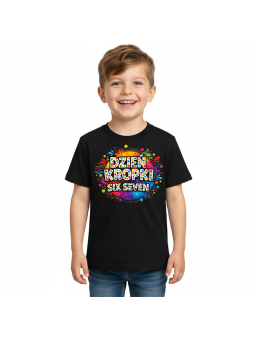 Koszulka Koszulka Dziecięca Dzień Kropki Czarna - Śmieszne T-Shirty z Nadrukami ?