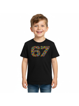 Koszulka Koszulka Dziecięca Dzień Kropki Czarna - Śmieszne T-Shirty z Nadrukami ?