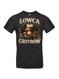 Las Łowca Grzybów czarna – koszulka dla grzybiarza | HiPanda