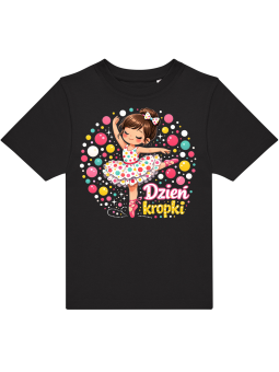 Koszulka Koszulka Dziecięca Dzień Kropki Czarna - Śmieszne T-Shirty z Nadrukami ?