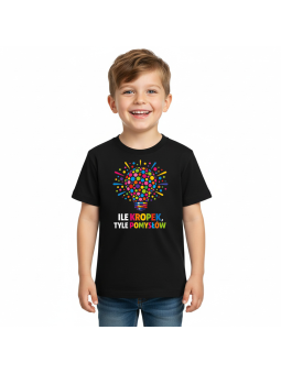 Koszulka Koszulka Dziecięca Dzień Kropki Czarna - Śmieszne T-Shirty z Nadrukami ?