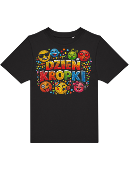 Koszulka Koszulka Dziecięca Dzień Kropki Czarna - Śmieszne T-Shirty z Nadrukami ?