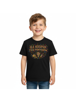 Koszulka Koszulka Dziecięca Dzień Kropki Czarna - Śmieszne T-Shirty z Nadrukami ?