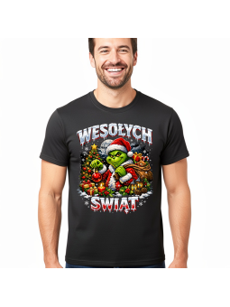 Grinch Wesołych Świąt – świąteczna koszulka męska | HiPanda