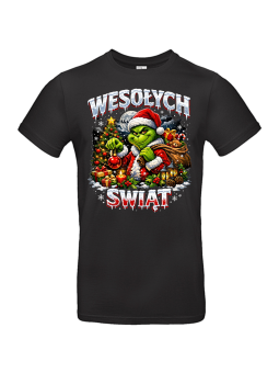 Grinch Wesołych Świąt – świąteczna koszulka męska | HiPanda
