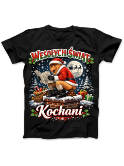 Koszulka Damska Nosacz Mikołaj Wesołych Świąt Kochani