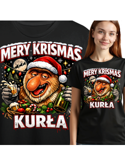 Koszulka Damska Pijany Nosacz Mery Krismas